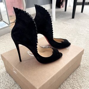 Christian Louboutin size 37 black suede worn once